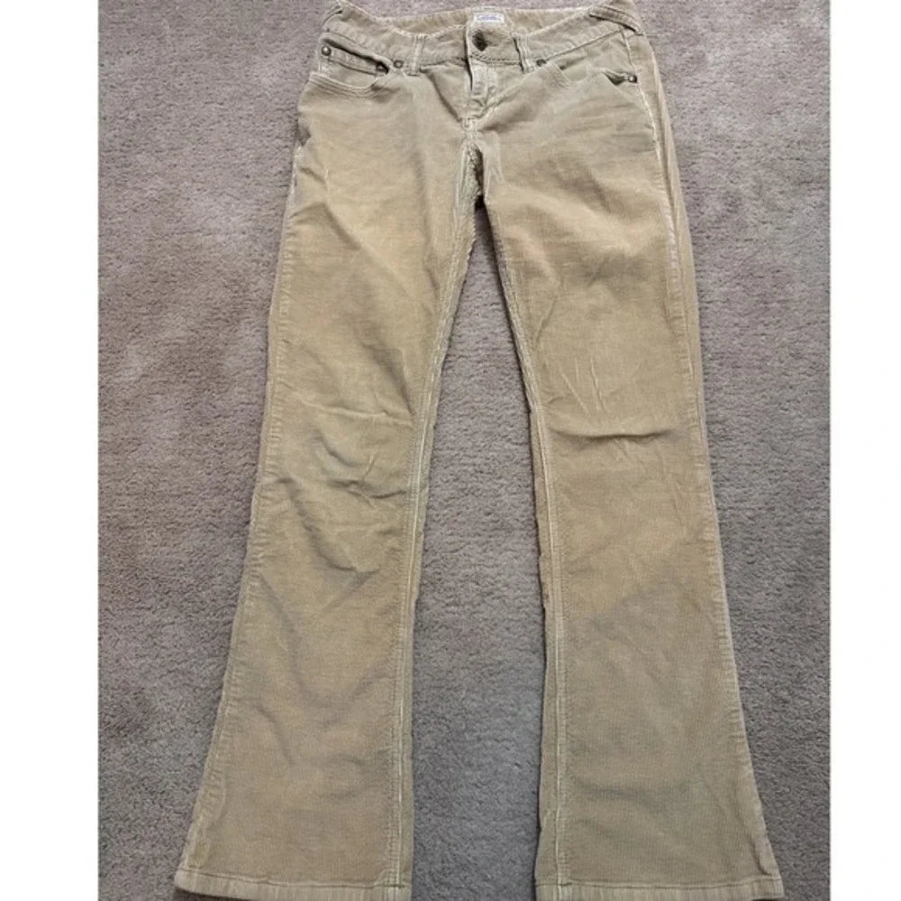 Free People Women's‎ Corduroy Flare Jeans Tan Size 30x30 Mid-rise Boho Western
